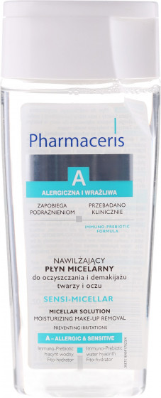 Pharmaceris A Sensi-Micellar moisturizing Make-Up Removal - Міцелярна вода для очищення шкіри обличчя і очей