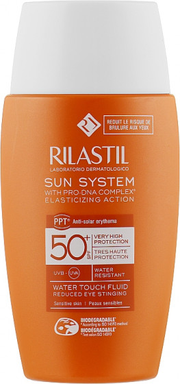 Rilastil Sun System Fluide Water Touch SPF50+ - Зволожуючий сонцезахисний флюїд для обличчя на водній основі