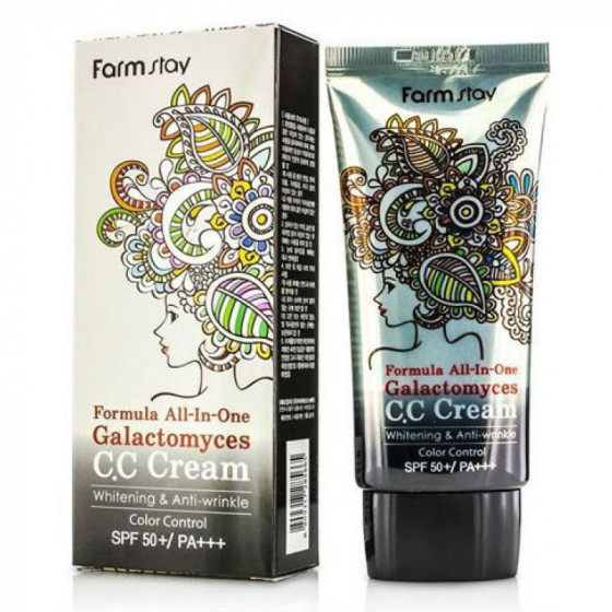 FarmStay Formula All-In-One Galactomyces CC Cream SPF50/PA+++ - Багатофункціональний СС крем з галактоміцесом - 1