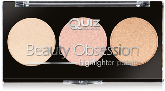 Quiz Cosmetics Beauty Obsession Palette Highlighter - Палетка хайлайтерів для обличчя