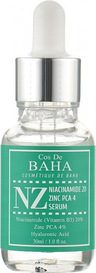 Cos De BAHA Niacinamide 20% + Zinc 4% Serum - Сироватка для обличчя з ніацинамідом та цинком