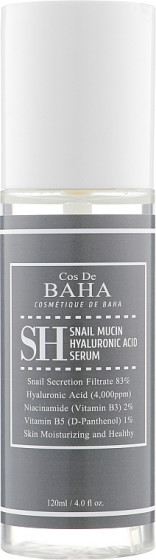 Cos De BAHA Snail Mucin Power Serum with Niacinamide 2% - Сироватка для обличчя з муцином равлика та ніацинамідом