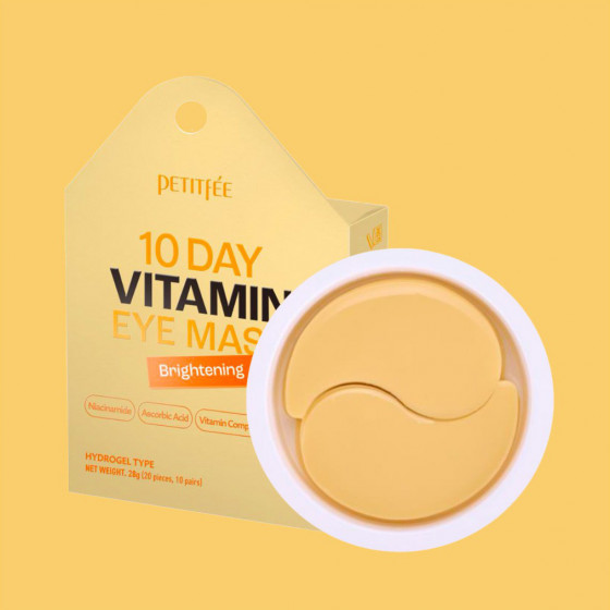 Petitfee & Koelf 10 Days Vitamin Eye Mask - Освітлювальні гідрогелеві патчі з вітаміном С та ніацинамідом - 1