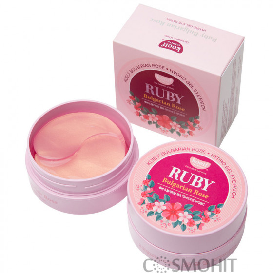 Petitfee & Koelf Ruby&Bulgarian Rose Eye Patch - Гідрогелеві патчі для очей з рубіном і болгарською трояндою