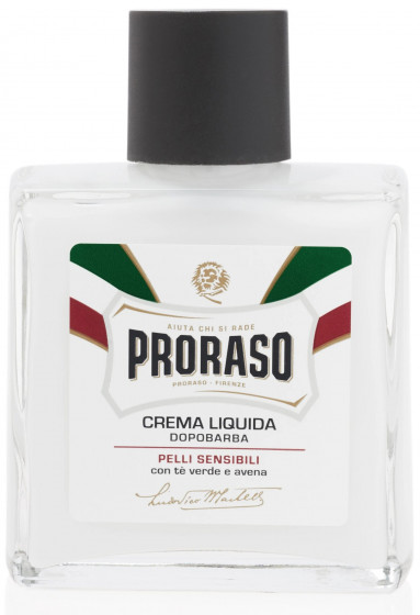 Proraso White Line Aftershave Anti-Irritation Liquid Cream - Бальзам після гоління для чутливої ​​шкіри