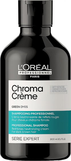 L'Oreal Professionnel Serie Expert Chroma Creme Green Dyes Professional Shampoo - Шампунь для нейтралізації червоних відтінків темно-коричневого волосся