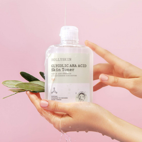 Hollyskin Glycolic AHA Acid Skin Toner - Тонік для обличчя з гліколевою кислотою - 3