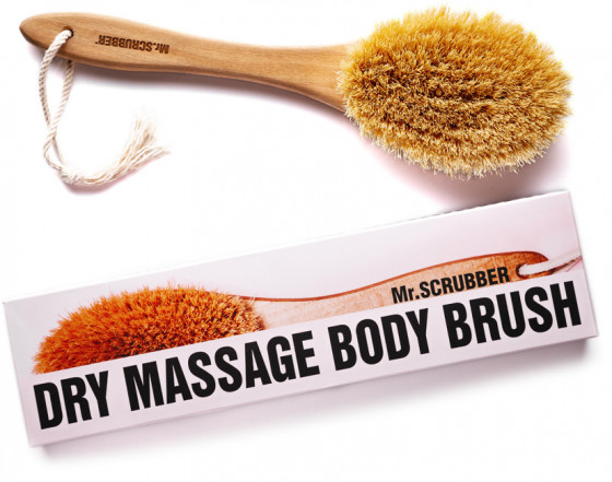 Mr.Scrubber Dry Massage Body Brush - Щітка для сухого масажу з ручкою - 1