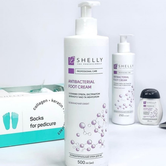 Shelly Antibacterial Foot Cream with Silver Ions, Green Tea Extract and Menthol - Антибактеріальний крем для ніг з іонами срібла, екстрактом зеленого чаю та ментолом - 1