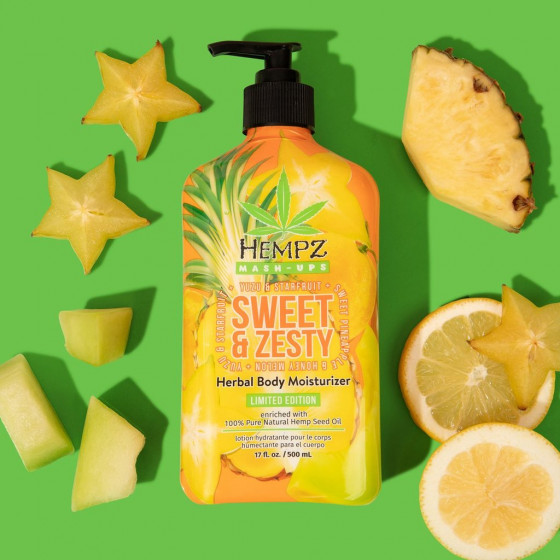 Hempz Mash-Ups Sweet & Zesty Herbal Body Moisturizer - Молочко для тіла "Ананас-Диня-Юзу-Карамболь" - 2