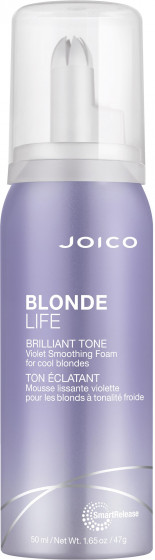 Joico Blonde Life Brilliant Tone Violet Foam Smoothing Foam - Фіолетовий розгладжуючий мус для збереження яскравості блонду