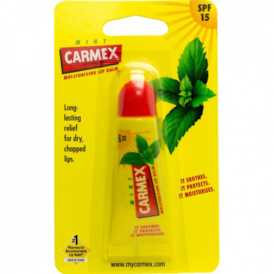 Carmex Mint Moisturizing Lip Balm Tube SPF 15 - Бальзам для губ з ароматом м'яти в тубі - 1