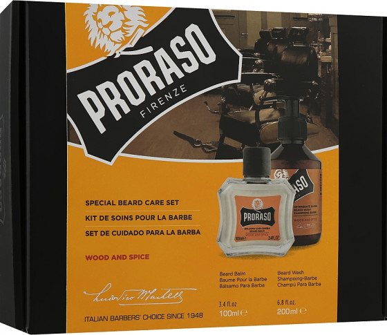 Proraso Wood And Spice Beard Care Set - Подарунковий набір для догляду за бородою