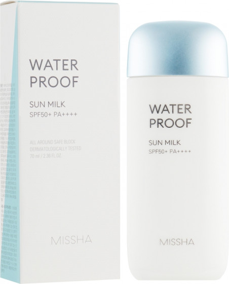 Missha All-around Water Proof Sun Milk SPF 50 +/PA +++ - Сонцезахисне водостійке молочко для обличчя та тіла