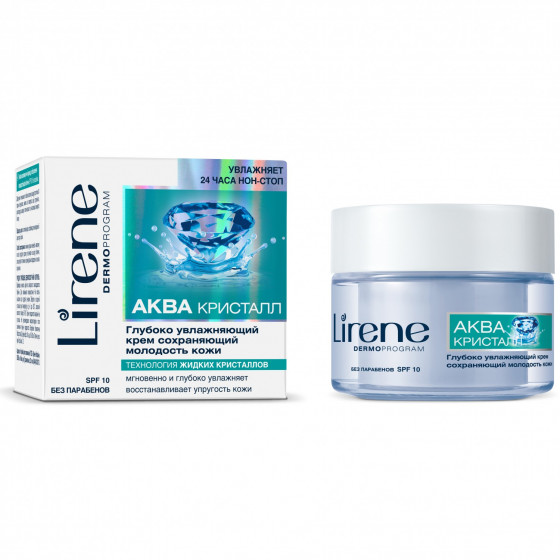 Lirene Aqua Cristal Intensively Moisturising Cream - Глибоко зволожуючий крем зберігаючий молодість шкіри «Аква Кристал»