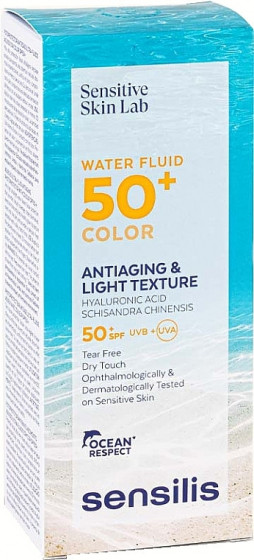 Sensilis Waterfluide 50+ Color - Сонцезахисний антивіковий флюїд з тоном - 1