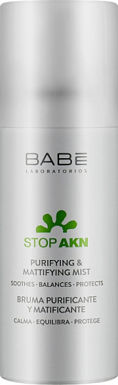 Babe Laboratorios Stop AKN Purifying & Mattifying Mist - Спрей "Анти-маскне" для усунення та профілактики висипів