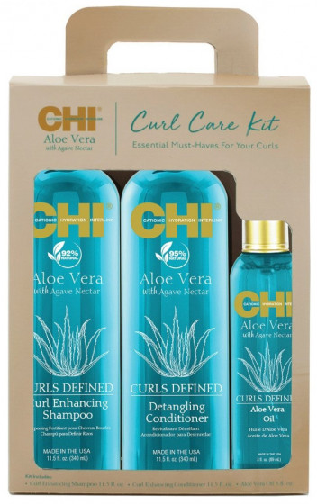 CHI Aloe Vera Curl Care Kit Set - Набір для догляду за волоссям з алое