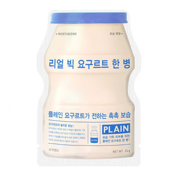 A'Pieu Real Big Yogurt One-Bottle Moisturizing Face Mask Plain - Тканинна маска для обличчя Йогурт