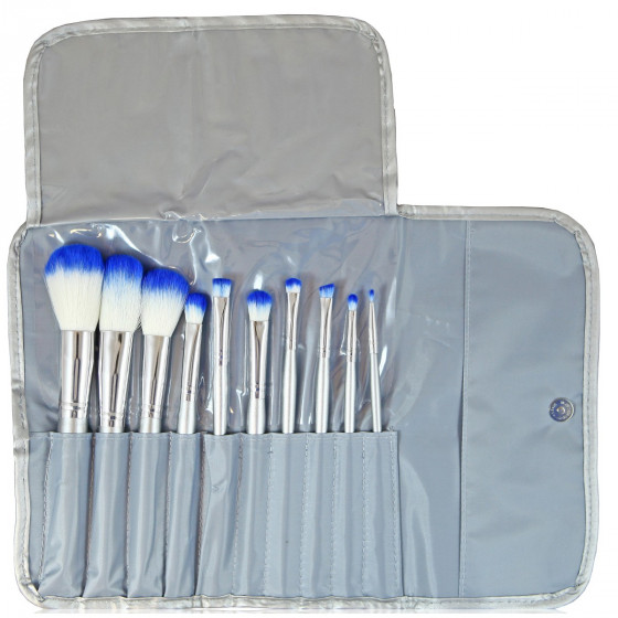 Bellapierre Professional Brush Set Blue - Професійний набір з 10 пензлів для макіяжу - 4