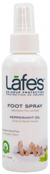 Lafe's Foot Spray Peppermint - Дезодорант-спрей для ніг з маслом перцевої м'яти