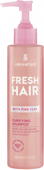 Lee Stafford Fresh Hair with Pink Clay Purifying Shampoo - М'який очищуючий шампунь для волосся з рожевою глиною