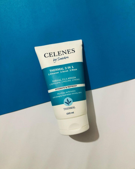 Celenes Thermal 3 in 1 Cleanser-Scrub-Mask - Термальна очищувальна скраб-маска 3 в 1 для шкіри обличчя - 2