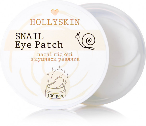 Hollyskin Snail Eye Patch - Тканинні патчі під очі з муцином равлика