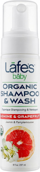 Lafe's Baby Organic Foaming Shampoo - Органічна піна-шампунь "Жасмин і Грейпфрут"