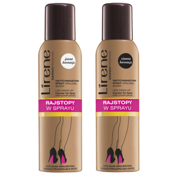 Lirene Leg Make-Up Dark Tan Spray - Спрей-автозасмага для ніг для темної шкіри - 1