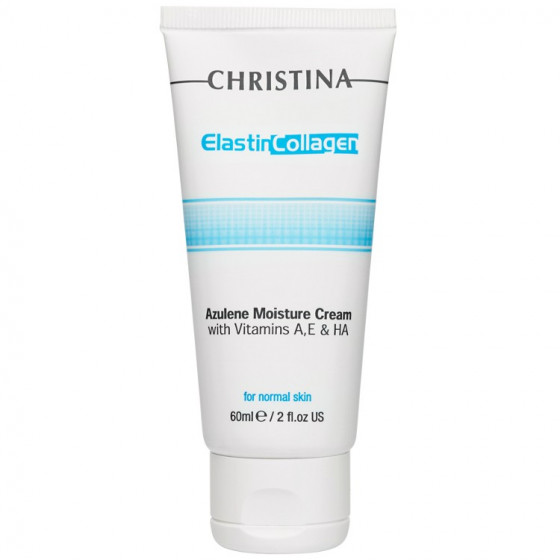 Christina Elastin Collagen Azulene Moisture Cream With Vitamins A, E & HA For Normal Skin - Зволожуючий крем з вітамінами А, Е і гіалуроновою кислотою для нормальної шкіри "еластин, колаген, азулен"