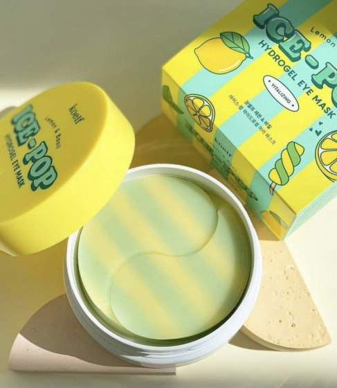 Petitfee & Koelf Lemon & Basil Ice-Pop Hydrogel Eye Mask - Гідрогелеві патчі для очей з лимоном та базиліком - 2