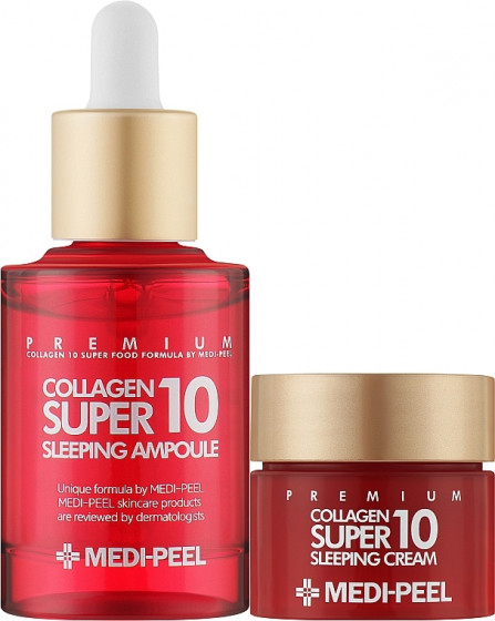 Medi Peel Collagen Super 10 Sleeping Care Set - Омолоджуючий нічний набір для обличчя з колагеном