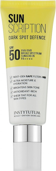 Instytutum Sunscription Dark Spot Defence SPF50 - Сонцезахисний крем з освітлюючим ефектом