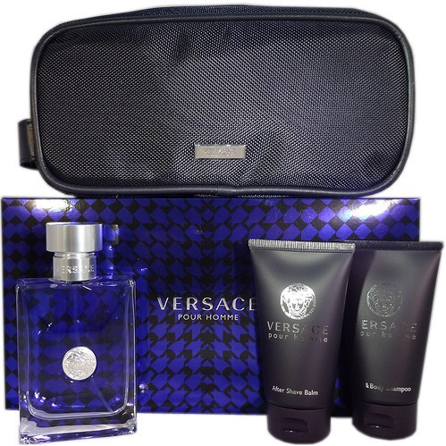 Versace pour Homme - Подарунковий набір з косметичкою (EDT100+S/G50+A/SH50)