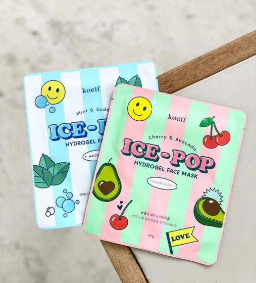 Petitfee & Koelf Mint & Soda Ice-Pop Hydrogel Face Mask - Гідрогелева маска для обличчя з м'ятою та содою - 3