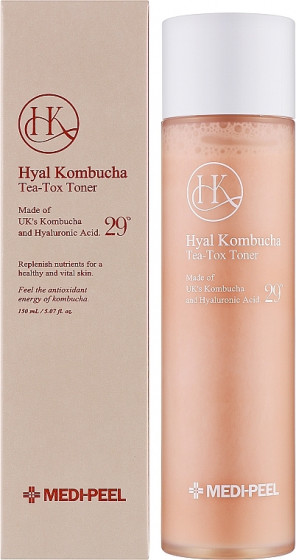 Medi Peel Hyal Kombucha Tea-Tox Toner - Відновлюючий двофазний тонер для обличчя з комбучею та керамідами - 1