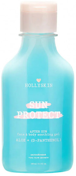 Hollyskin Sun Protect Face & Body After Sun Soothing Gel - Заспокійливий гель після засмаги з алое вера та д-пантенолом