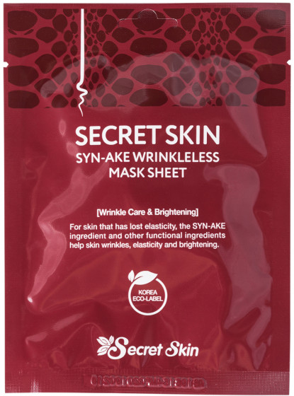 Secret Skin Syn-Ake Wrinkless Mask Sheet - Маска для обличчя з пептидом зміїної отрути