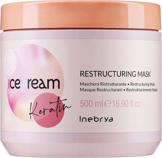 Inebrya Ice Cream Keratin Restructuring Mask - Відновлююча маска з кератином