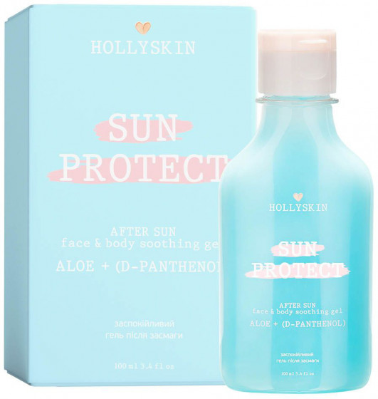 Hollyskin Sun Protect Face & Body After Sun Soothing Gel - Заспокійливий гель після засмаги з алое вера та д-пантенолом - 1