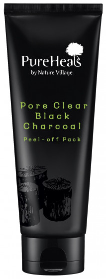 PureHeal's Pore Clear Black Charcoal Peel-off Pack - Маска-плівка з чорним вугіллям для очищення пор від забруднень