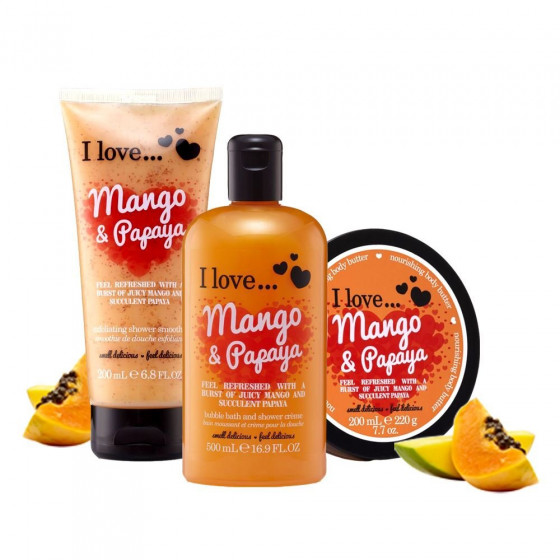 I Love Mango & Papaya Bath & Shower Creme - Крем для ванни і душу "Манго і Папайя" - 2