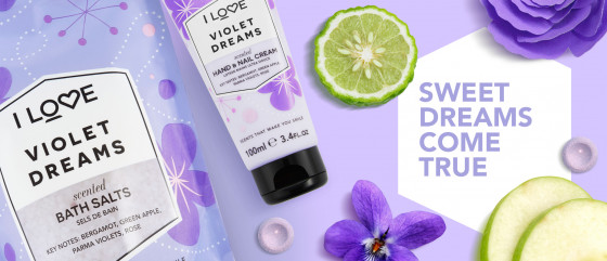 I Love Violet Dreams Hand and Nail Cream - Крем для рук "Фіалка" - 2