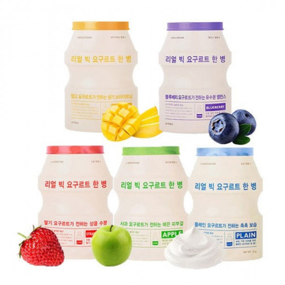 A'Pieu Real Big Yogurt One-Bottle Moisturizing Face Mask Plain - Тканинна маска для обличчя Йогурт - 1