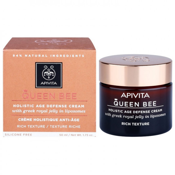 Apivita queen bee holistic age defense cream rich texture - Насичений крем для відновлення пружності шкіри - 1