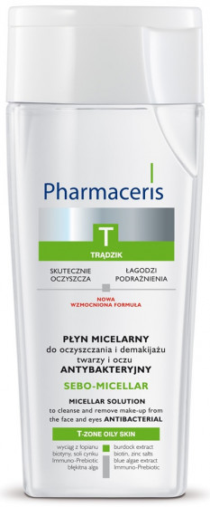 Pharmaceris T Sebo-Micellar Solution Cleansing Make-Up Removal - Міцелярна рідина для очищення шкіри обличчя і очей - 1