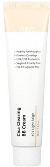 Purito Cica Clearing BB Cream SPF 38 PA+++ - BB крем для чутливої ​​шкіри з екстрактом центели