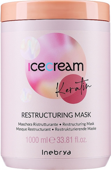 Inebrya Ice Cream Keratin Restructuring Mask - Відновлююча маска з кератином
