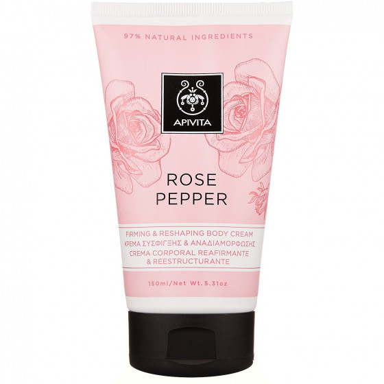 Apivita rose pepper firming and reshaping body cream - Коригувальний крем для пружності шкіри "Роза і перець"